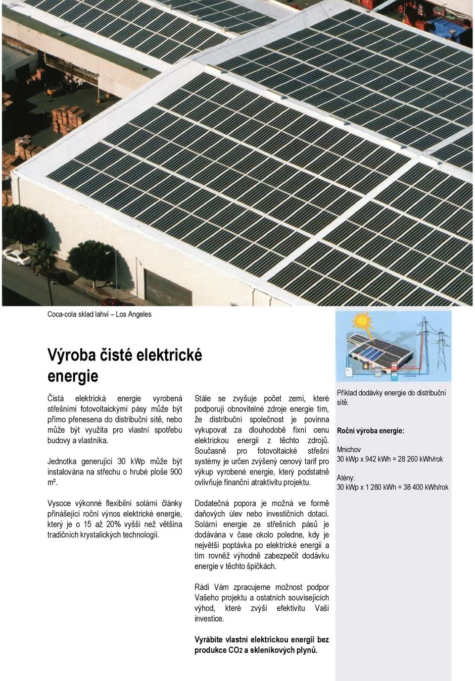 Vysoce výkonné flexibilní solární články přinášející roční výnos elektrické energie, který je o 15 až 20% vyšší než většina tradičních krystalických technologií.