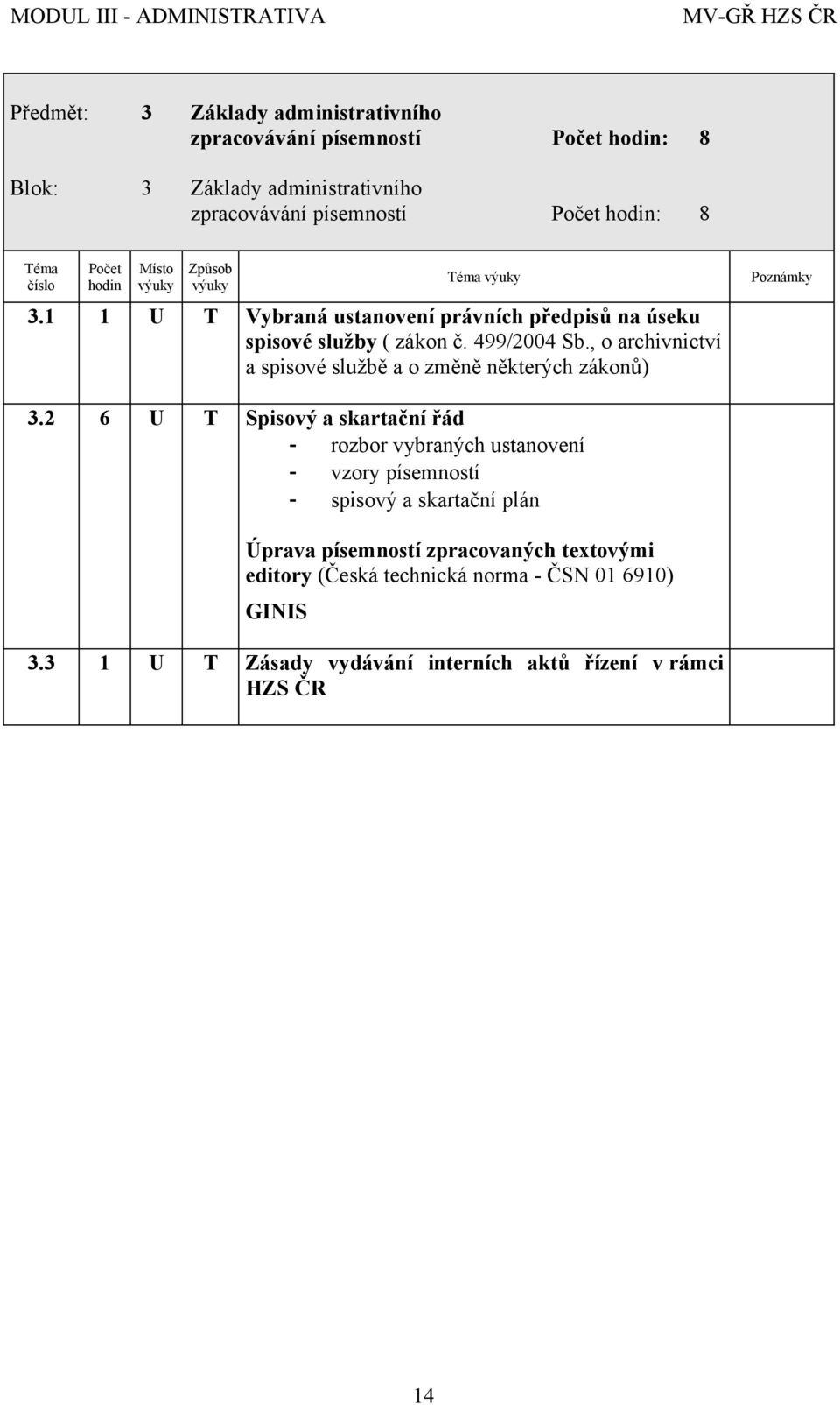 , o archivnictví a spisové službě a o změně některých zákonů) Poznámky 3.