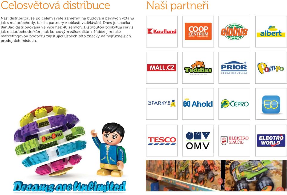 Dnes je značka BanBao distribuována ve více než 46 zemích.