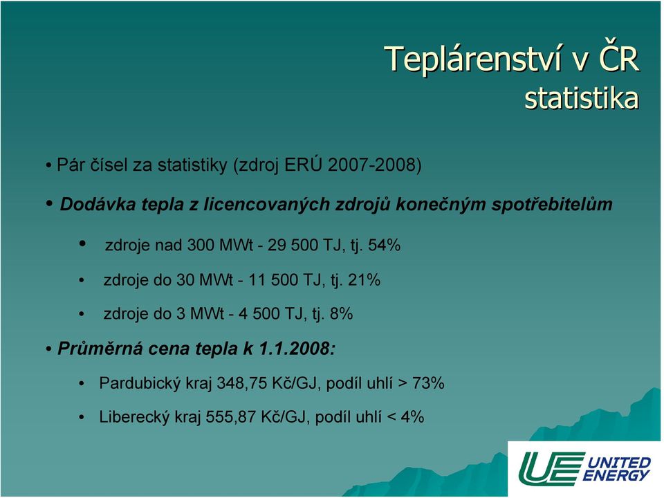 54% zdroje do 30 MWt - 11 500 TJ, tj. 21% zdroje do 3 MWt - 4 500 TJ, tj.