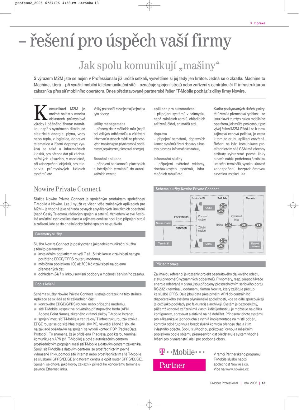 Jedná se o zkratku Machine to Machine, která při využití mobilní telekomunikační sítě označuje spojení strojů nebo zařízení s centrálou či IT infrastrukturou zákazníka přes síť mobilního operátora.