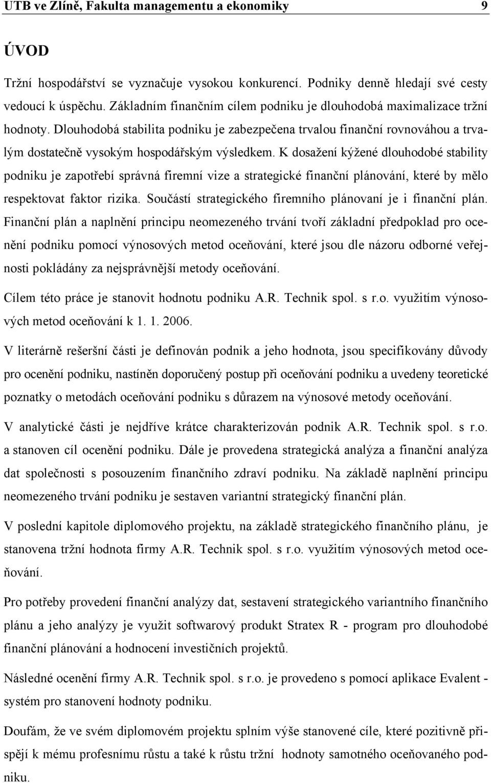 K dosažení kýžené dlouhodobé stability podniku je zapotřebí správná firemní vize a strategické finanční plánování, které by mělo respektovat faktor rizika.