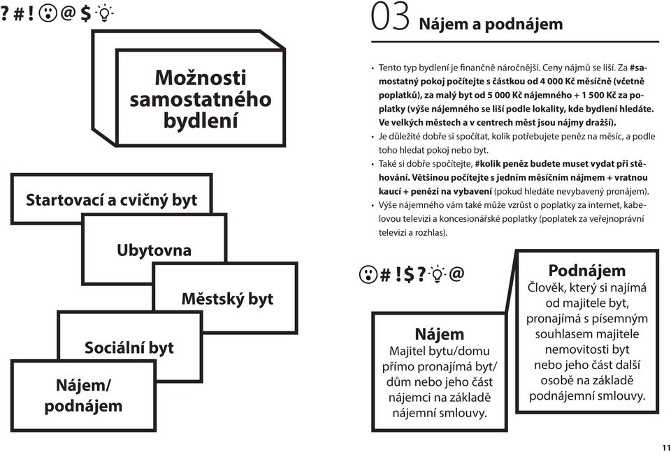 Ve velkých městech a v centrech měst jsou nájmy dražší). Je důležité dobře si spočítat, kolik potřebujete peněz na měsíc, a podle toho hledat pokoj nebo byt.