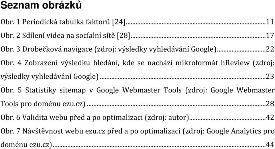 4 Zobrazení výsledku hledání, kde se nachází mikroformát hreview (zdroj: výsledky vyhledávání Google)...23 Obr.