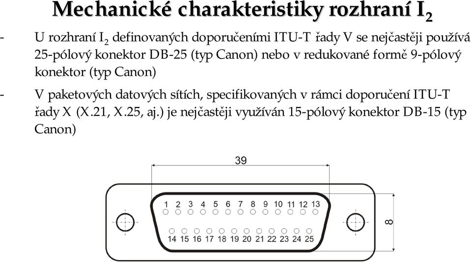 9-pólový konektor (typ Canon) - V paketových datových sítích, specifikovaných v rámci