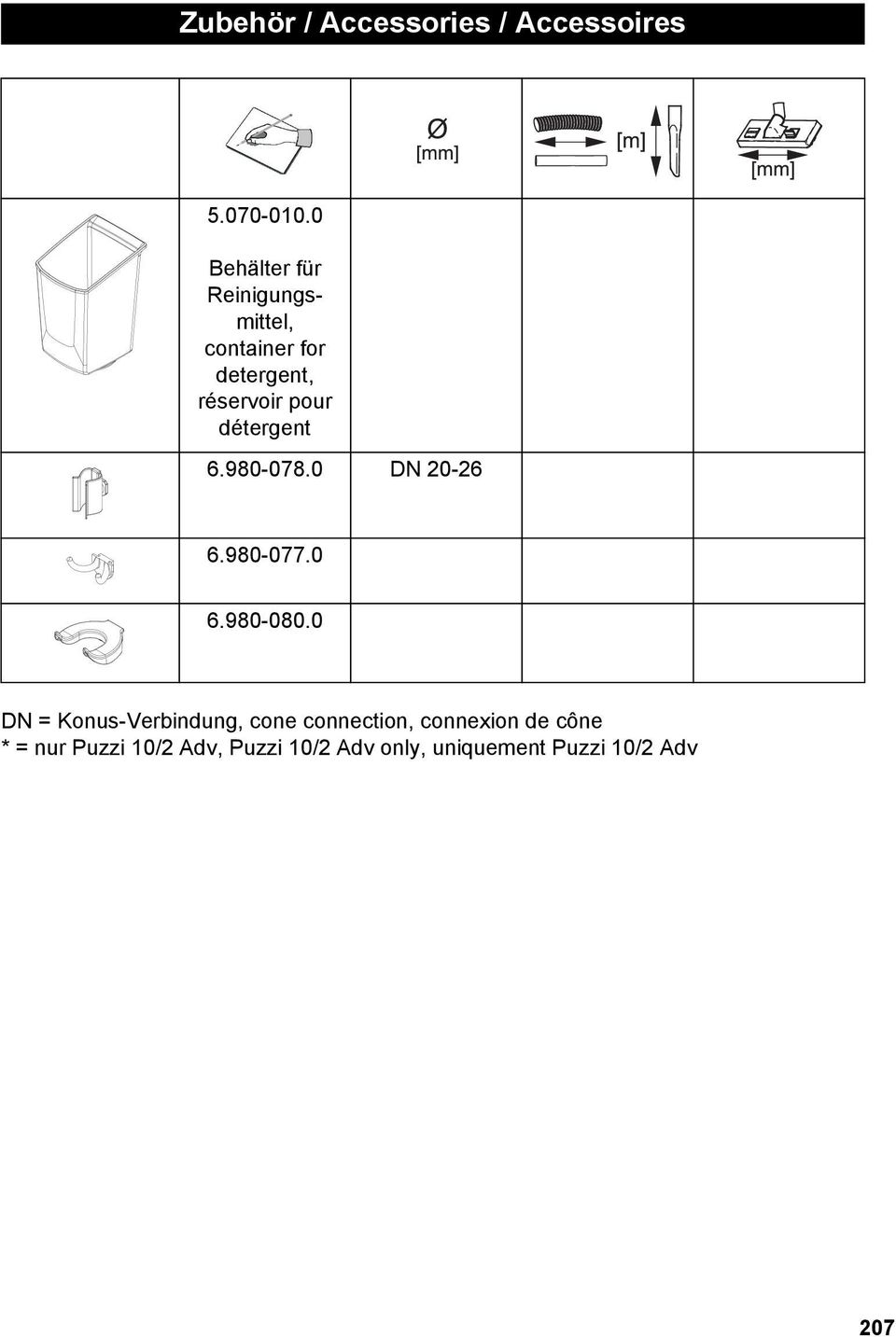 détergent 6.980-078.0 DN 20-26 6.980-077.0 6.980-080.