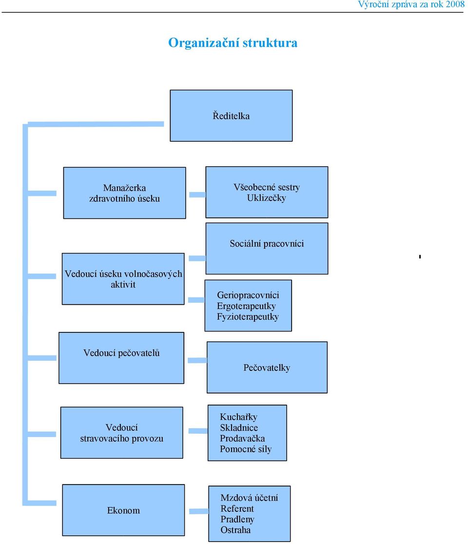 Ergoterapeutky Fyzioterapeutky Vedoucí pečovatelů Pečovatelky Vedoucí stravovacího