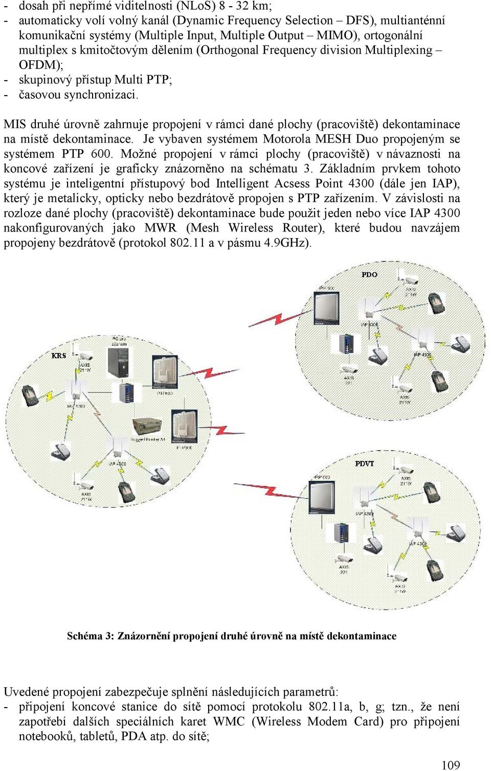 MIS druhé úrovně zahrnuje propojení v rámci dané plochy (pracoviště) dekontaminace na místě dekontaminace. Je vybaven systémem Motorola MESH Duo propojeným se systémem PTP 600.