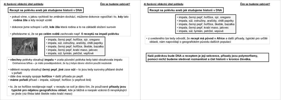 5 recept na impalípolévku impala, erný pep, ho ice, sýr, oregano impala, s l, ostružiny, arašídy, chilli papriky impala, erný pep, ho ice, škeble, bazalka impala, erný pep, krabí maso, jalovec