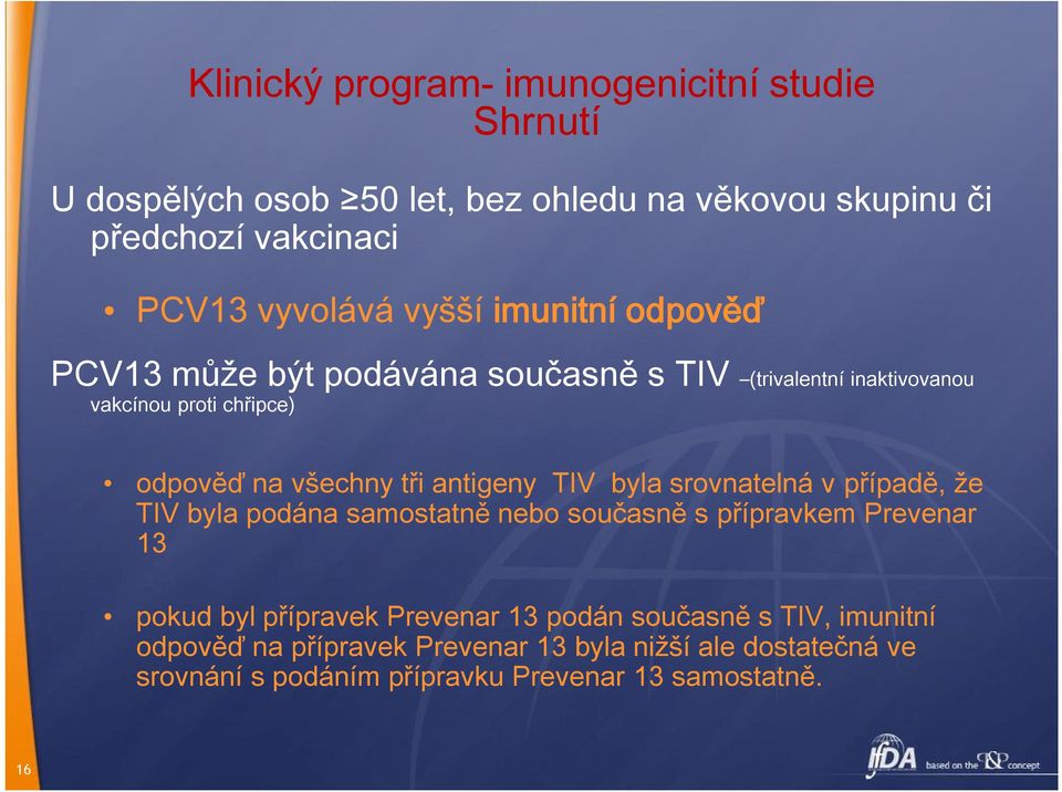 antigeny TIV byla srovnatelná v případě, že TIV byla podána samostatně nebo současně s přípravkem Prevenar 13 pokud byl přípravek Prevenar 13