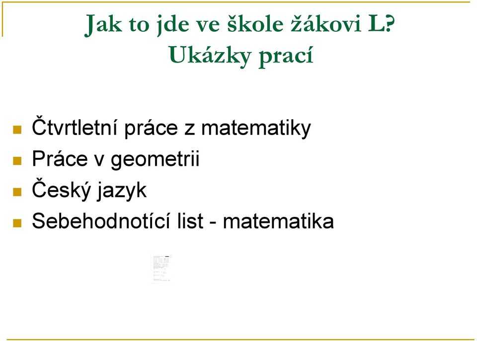 matematiky Práce v geometrii