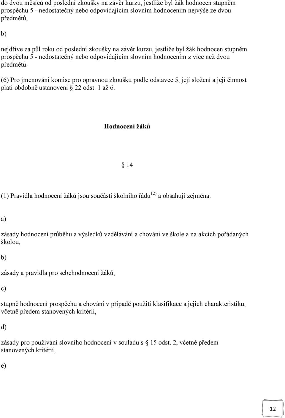 (6) Pro jmenování komise pro opravnou zkoušku podle odstavce 5, její složení a její činnost platí obdobně ustanovení 22 odst. 1 až 6.