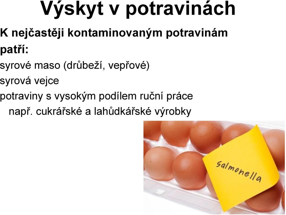 (drůbeží, vepřové) syrová vejce potraviny s