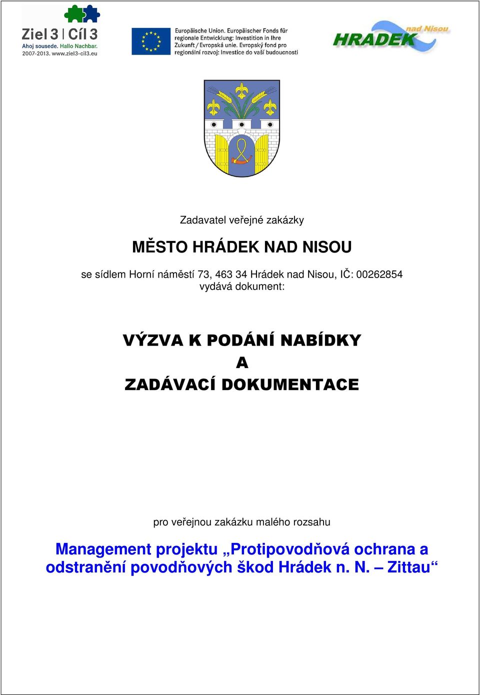 pro veřejnou zakázku malého rozsahu Management projektu