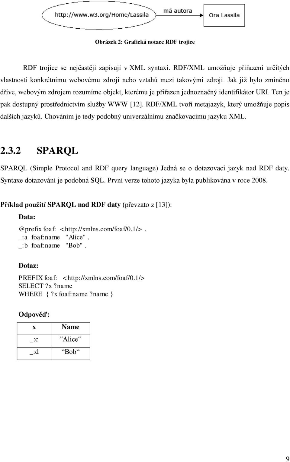 RDF/XML tvoří metajazyk, který umožňuje popis dalších jazyků. Chováním je tedy podobný univerzálnímu značkovacímu jazyku XML. 2.3.