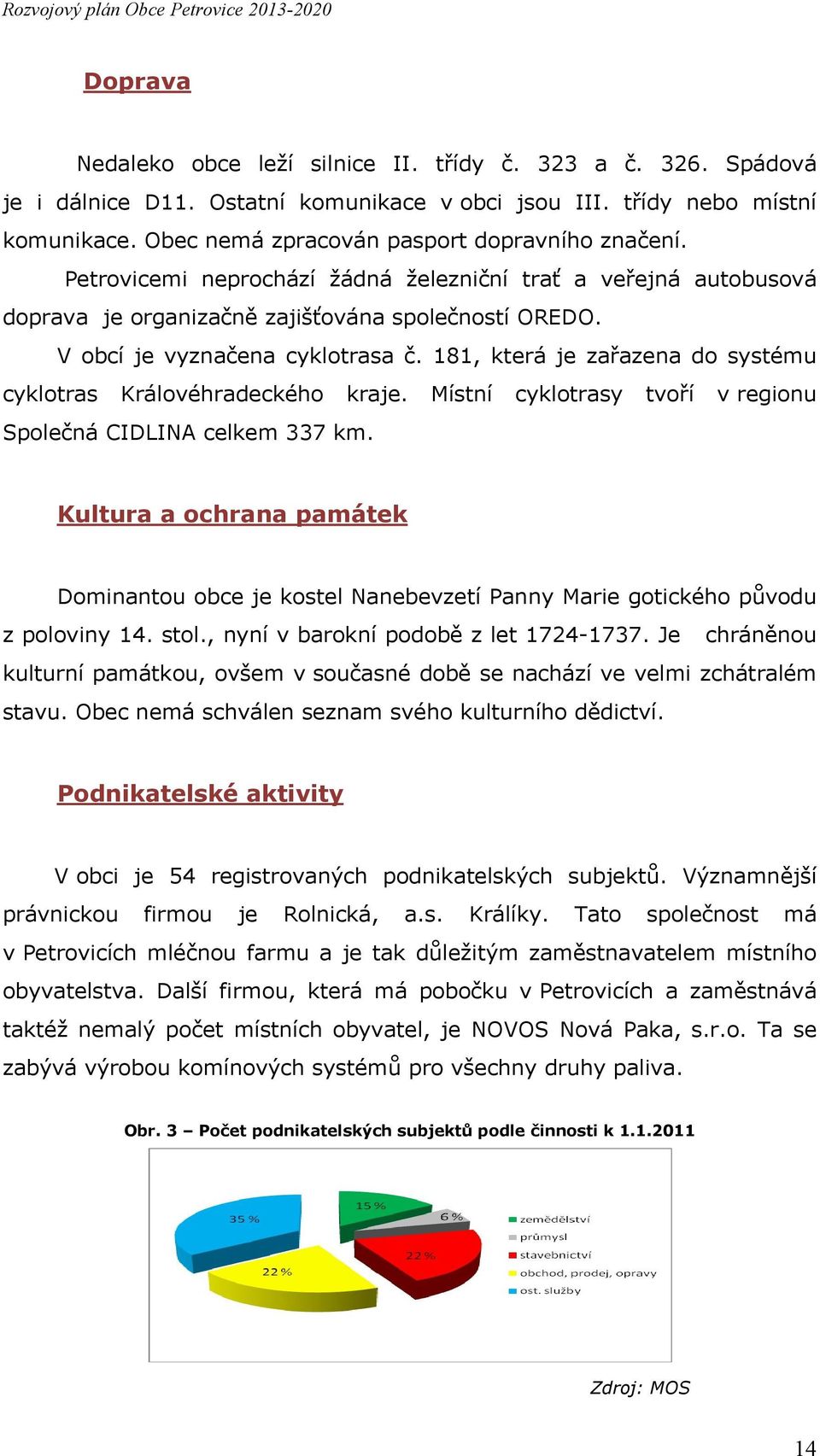 V obcí je vyznačena cyklotrasa č. 181, která je zařazena do systému cyklotras Královéhradeckého kraje. Místní cyklotrasy tvoří v regionu Společná CIDLINA celkem 337 km.