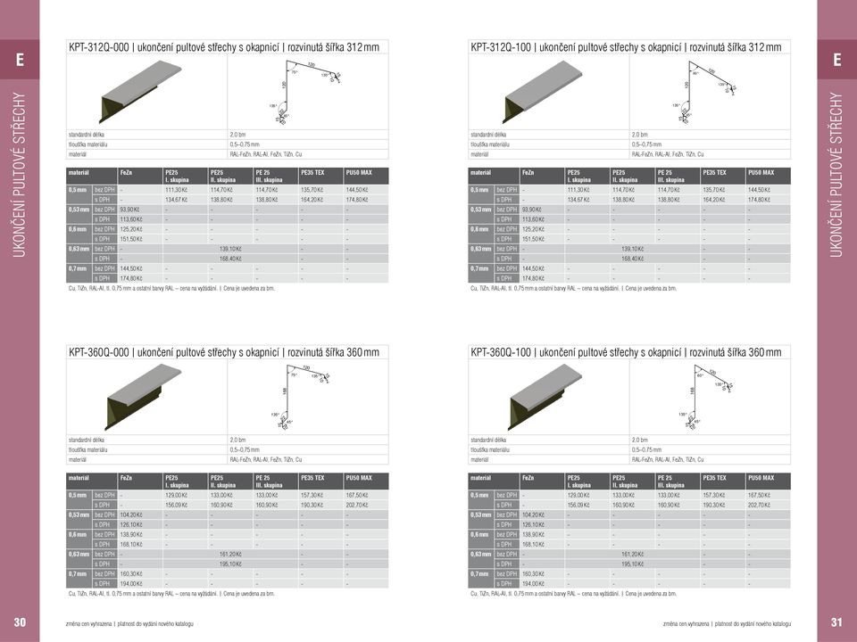 - - - s DPH 1, Kč - - - - - 0,63 mm bez DPH - 139, Kč - - s DPH - 168,40 Kč - - 0,7 mm bez DPH 144, Kč - - - - - s DPH 174,80 Kč - - - - - 22 Fen I 0,5 mm  - - - s DPH 1, Kč - - - - - 0,63 mm bez DPH