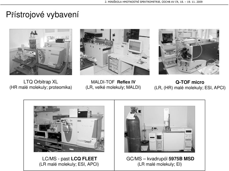 micro (LR, (HR) malé molekuly; ESI, APCI) LC/MS - past LCQ FLEET