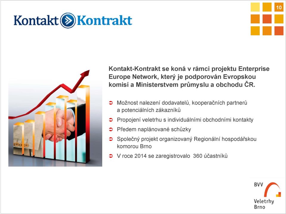 Možnost nalezení dodavatelů, kooperačních partnerů a potenciálních zákazníků Propojení veletrhu s