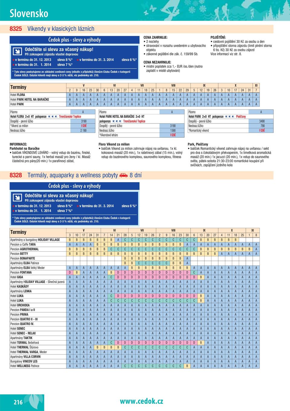 Kč) 30 Kč za osobu zájezd V VI VII VIII IX X XI 2 9 16 23 30 6 13 20 27 4 11 18 25 1 8 15 22 29 5 12 19 26 3 10 17 24 31 7 Hotel FLORA A A A A A A A A A A A A A A A A A A A A A A A A A A A A Hotel