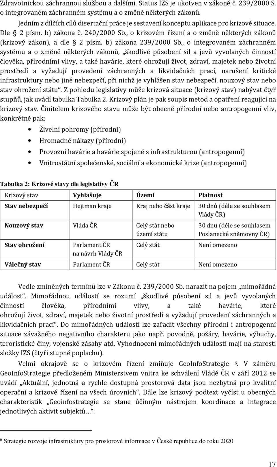 , o krizovém řízení a o změně některých zákonů (krizový zákon), a dle 2 písm. b) zákona 239/2000 Sb.