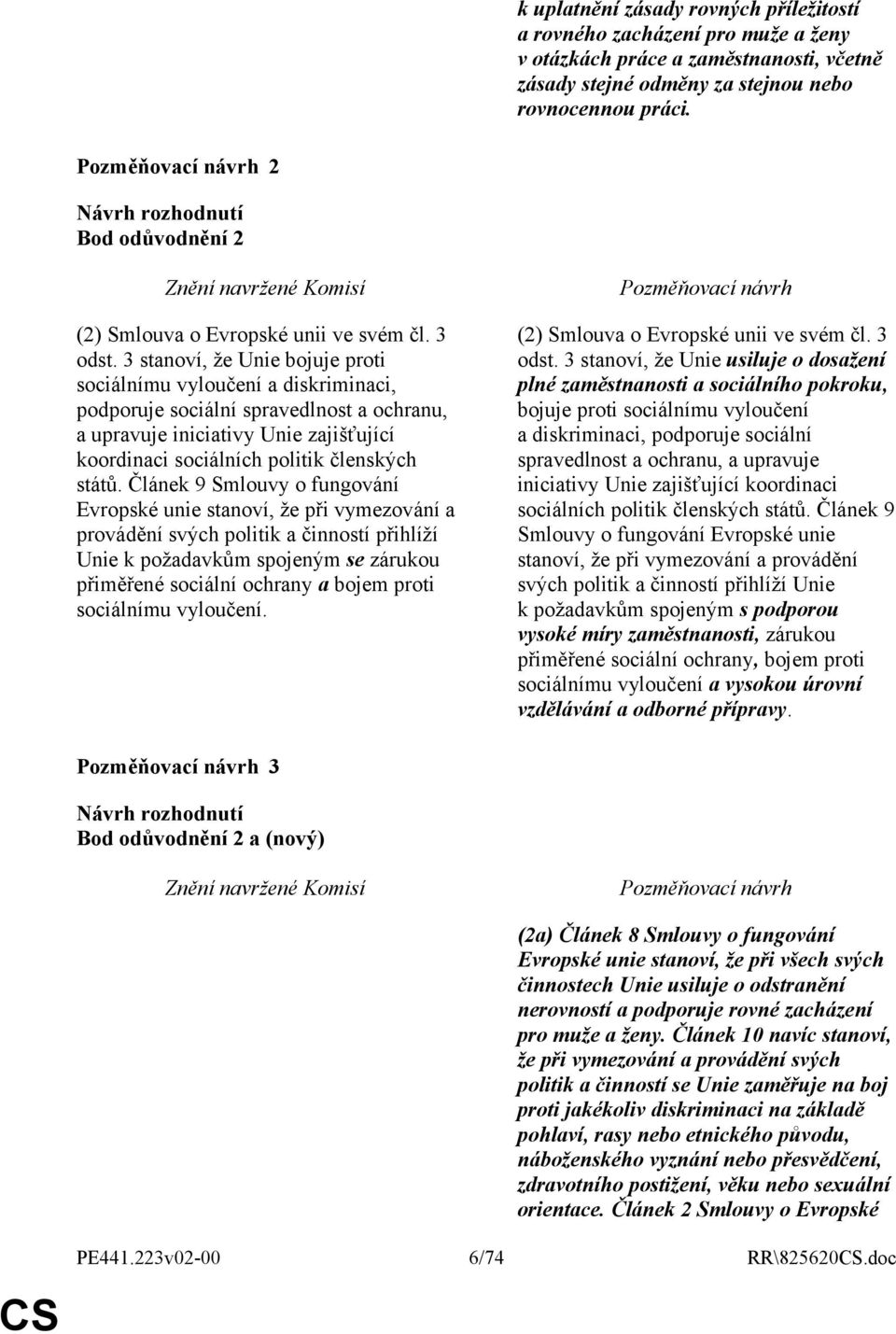 3 stanoví, že Unie bojuje proti sociálnímu vyloučení a diskriminaci, podporuje sociální spravedlnost a ochranu, a upravuje iniciativy Unie zajišťující koordinaci sociálních politik členských států.