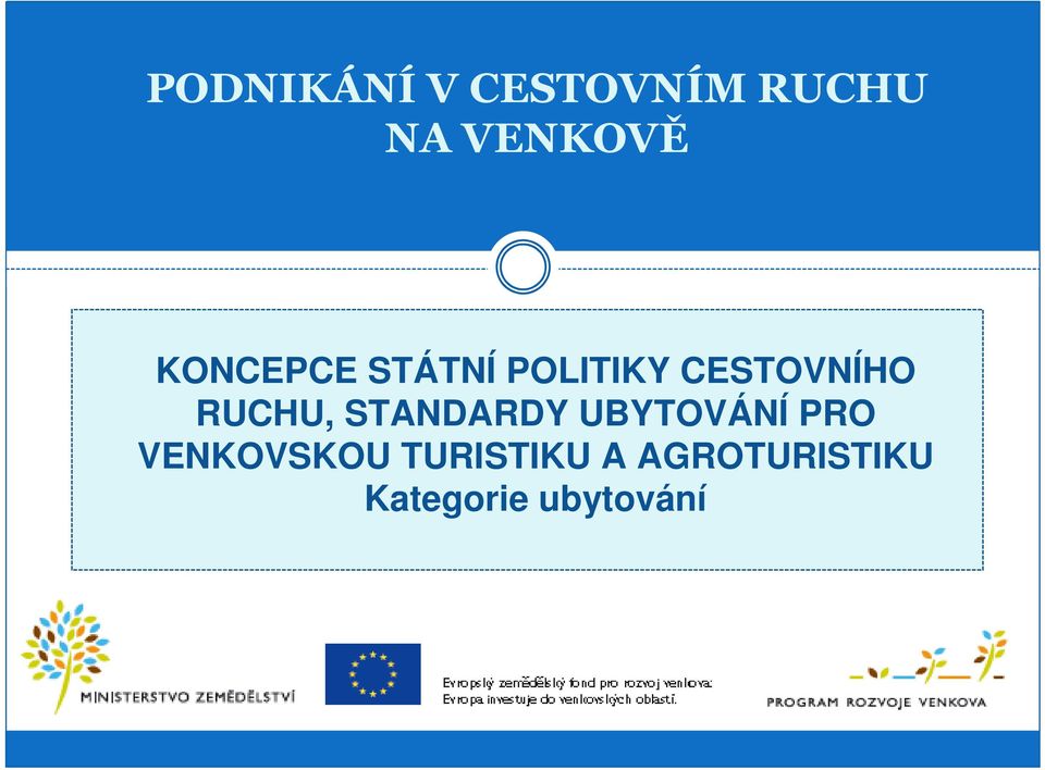 POLITIKY CESTOVNÍHO RUCHU, STANDARDY UBYTOVÁNÍ