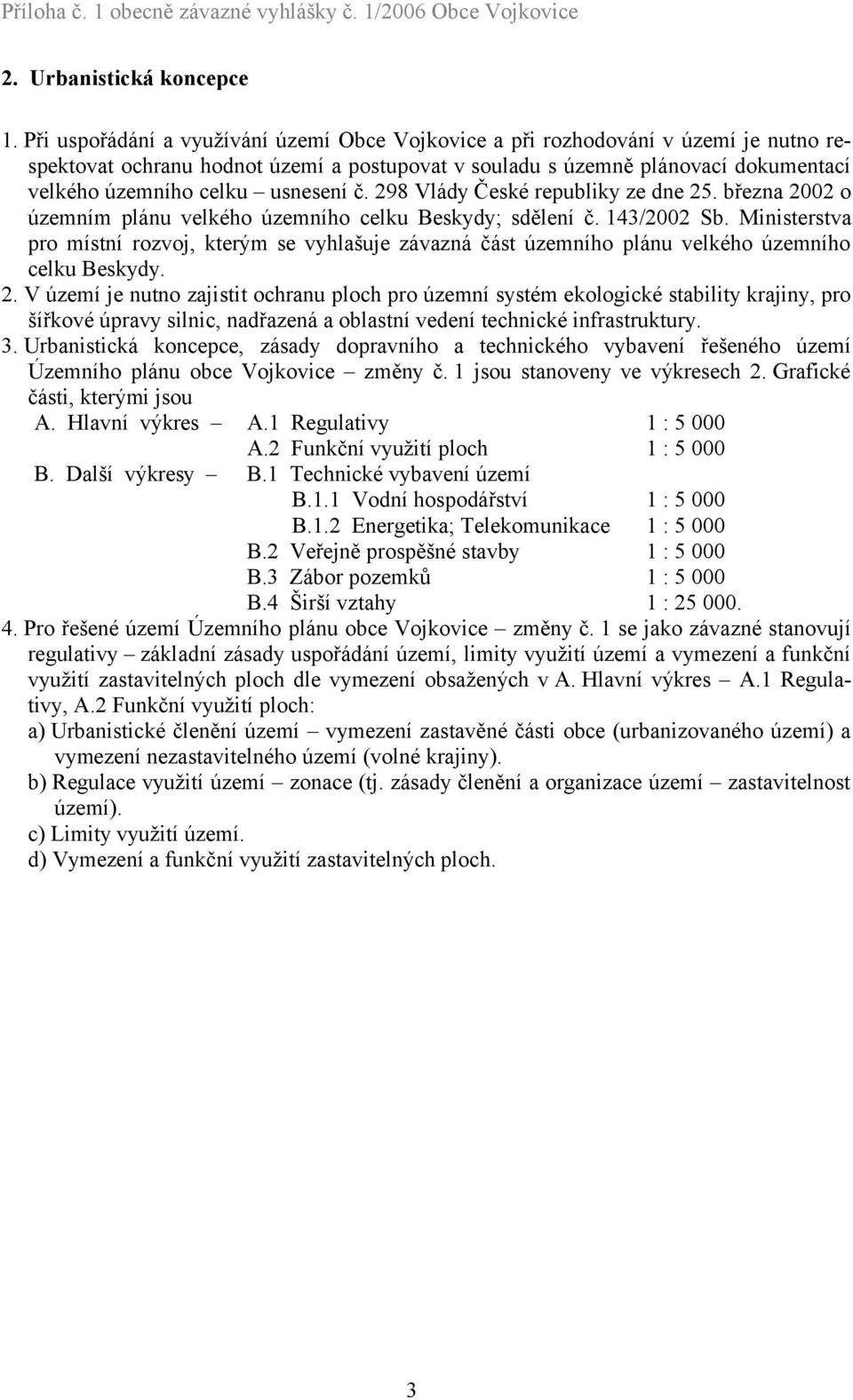 usnesení č. 298 Vlády České republiky ze dne 25. března 2002 o územním plánu velkého územního celku Beskydy; sdělení č. 143/2002 Sb.