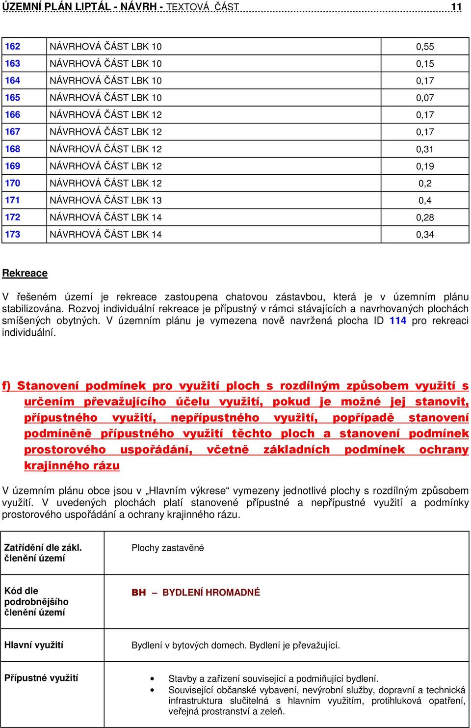 0,34 Rekreace V řešeném území je rekreace zastoupena chatovou zástavbou, která je v územním plánu stabilizována.