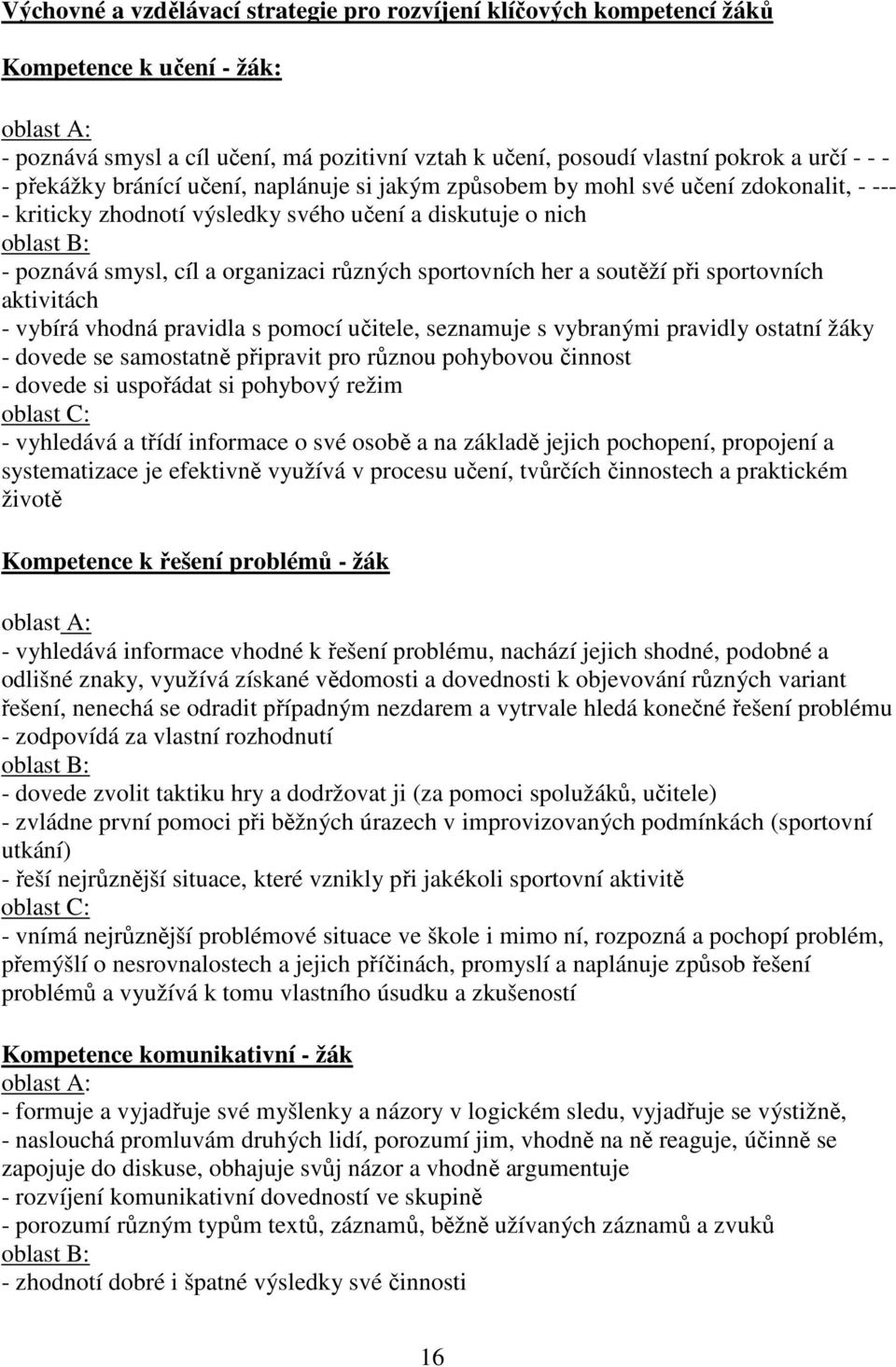 různých sportovních her a soutěží při sportovních aktivitách - vybírá vhodná pravidla s pomocí učitele, seznamuje s vybranými pravidly ostatní žáky - dovede se samostatně připravit pro různou