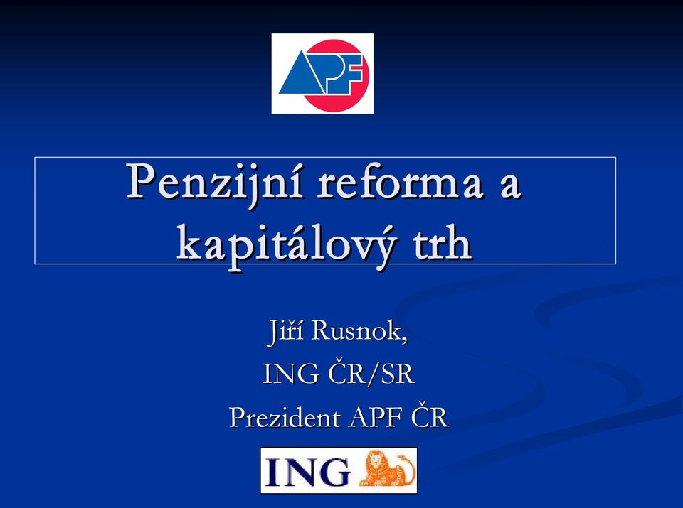 Jiří Rusnok, ING