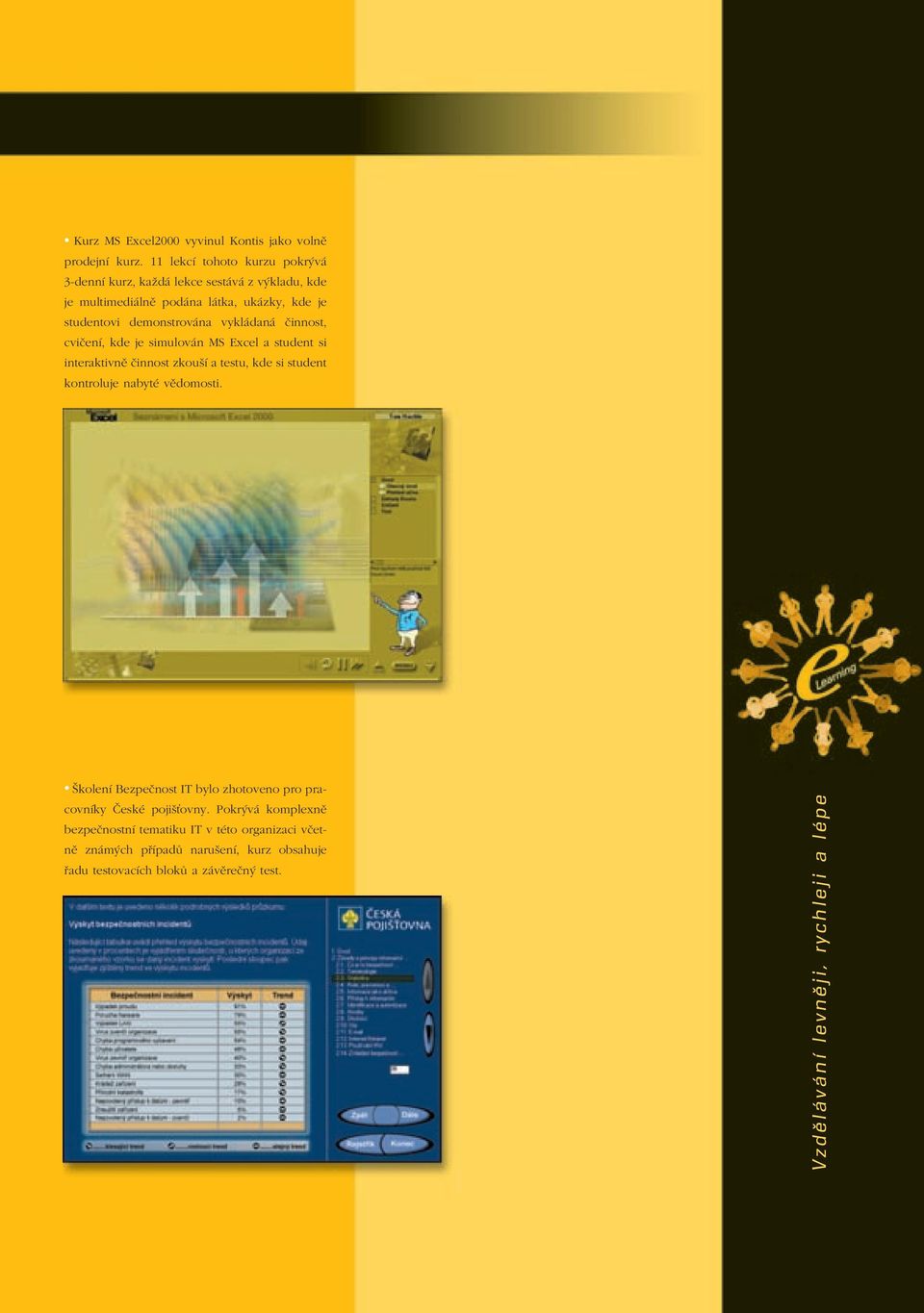 demonstrov na vykl dan Ëinnost, cviëenì, kde je simulov n MS Excel a student si interaktivnï Ëinnost zkouöì a testu, kde si student kontroluje