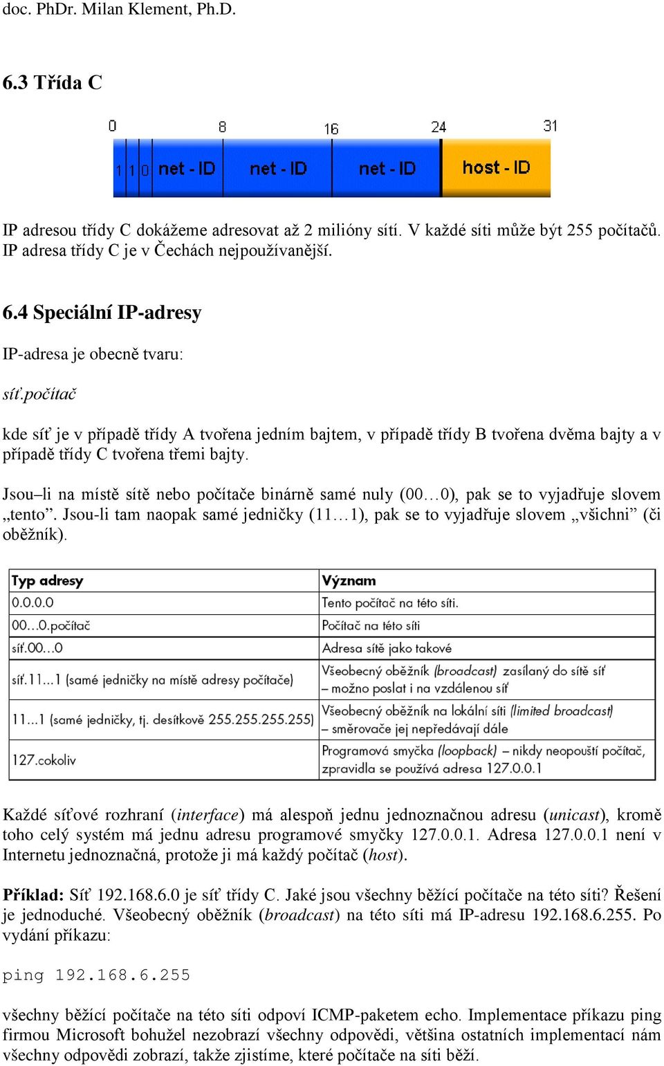 Jsou li na místě sítě nebo počítače binárně samé nuly (00 0), pak se to vyjadřuje slovem tento. Jsou-li tam naopak samé jedničky (11 1), pak se to vyjadřuje slovem všichni (či oběžník).