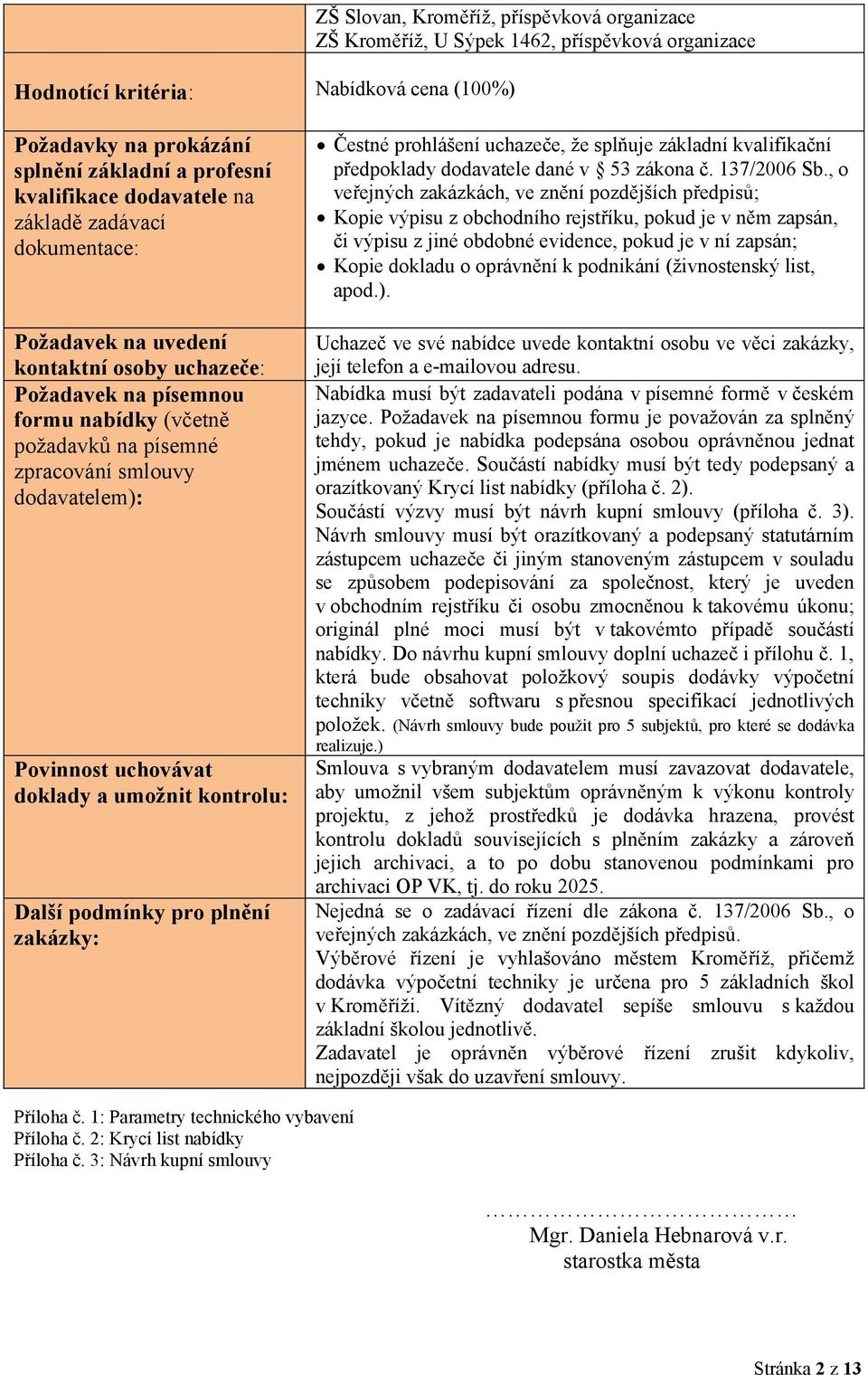 , o veřejných zakázkách, ve znění pozdějších předpisů; Kopie výpisu z obchodního rejstříku, pokud je v něm zapsán, či výpisu z jiné obdobné evidence, pokud je v ní zapsán; Kopie dokladu o oprávnění k