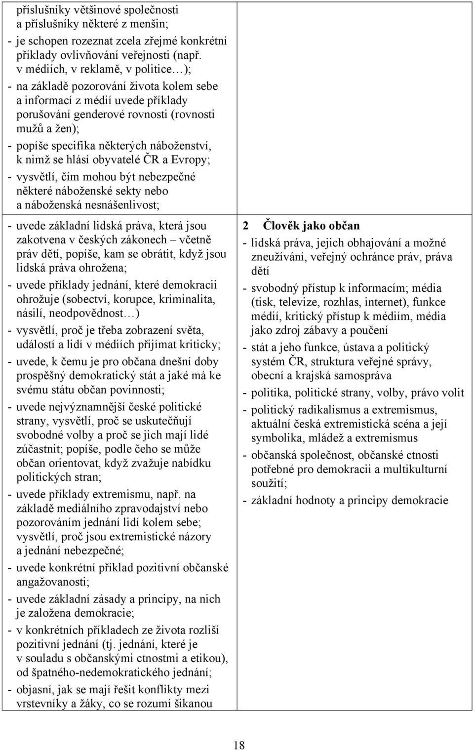 náboženství, k nimž se hlásí obyvatelé ČR a Evropy; - vysvětlí, čím mohou být nebezpečné některé náboženské sekty nebo a náboženská nesnášenlivost; - uvede základní lidská práva, která jsou zakotvena