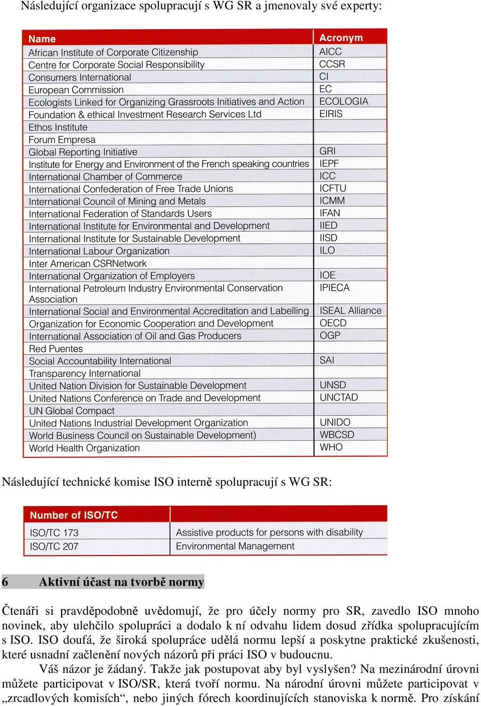 ISO doufá, že široká spolupráce udělá normu lepší a poskytne praktické zkušenosti, které usnadní začlenění nových názorů při práci ISO v budoucnu. Váš názor je žádaný.