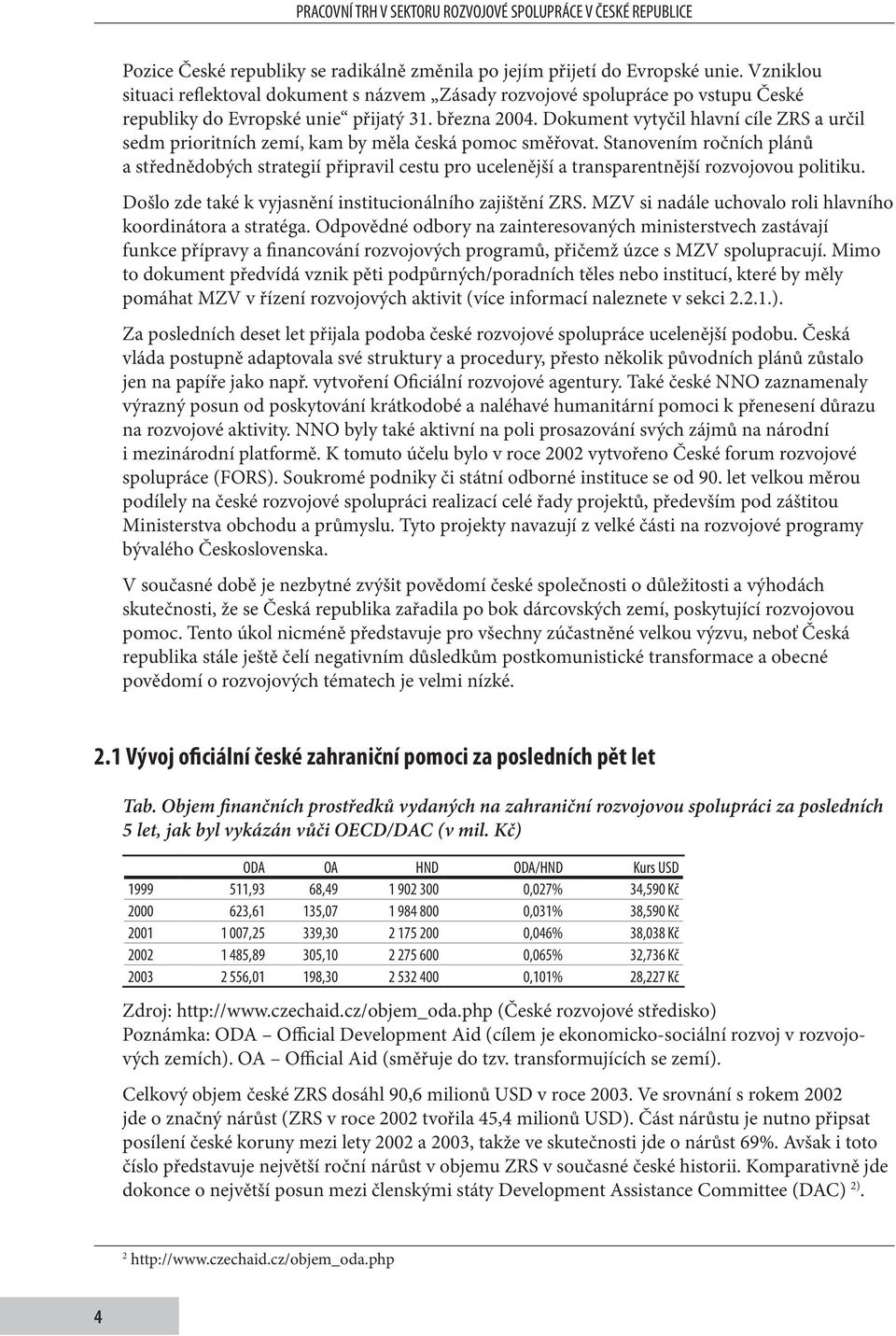 Dokument vytyčil hlavní cíle ZRS a určil sedm prioritních zemí, kam by měla česká pomoc směřovat.