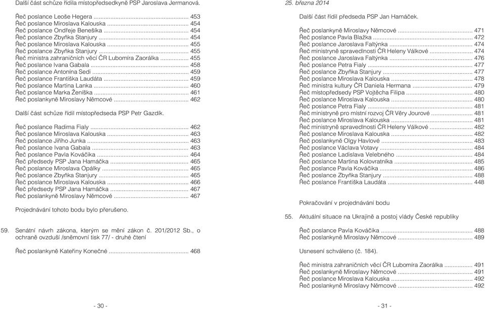 .. 455 Øeè poslance Ivana Gabala... 458 Øeè poslance Antonína Sedi... 459 Øeè poslance Františka Laudáta... 459 Øeè poslance Martina Lanka... 460 Øeè poslance Marka Ženíška.