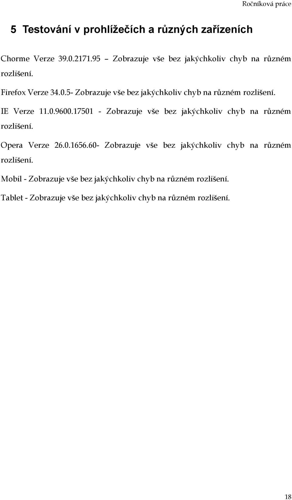 5- Zobrazuje vše bez jakýchkoliv chyb na různém rozlišení. IE Verze 11.0.9600.