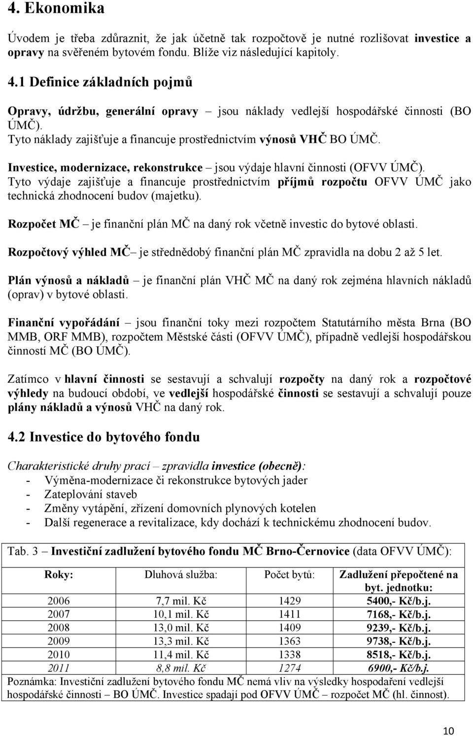 Investice, modernizace, rekonstrukce jsou výdaje hlavní činnosti (OFVV ÚMČ). Tyto výdaje zajišťuje a financuje prostřednictvím příjmů rozpočtu OFVV ÚMČ jako technická zhodnocení budov (majetku).