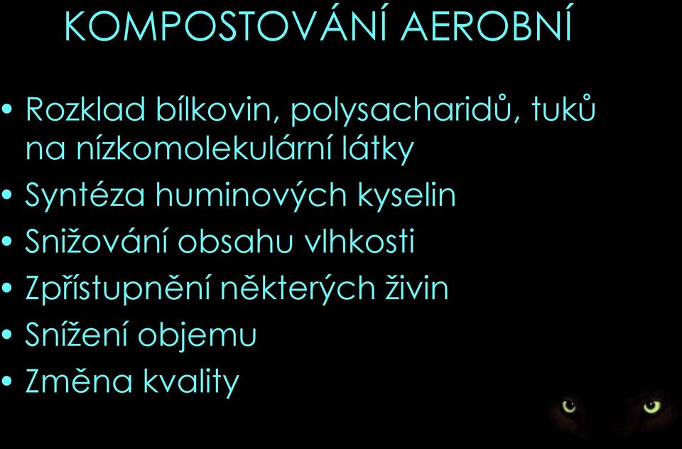 Syntéza huminových kyselin Snižování obsahu