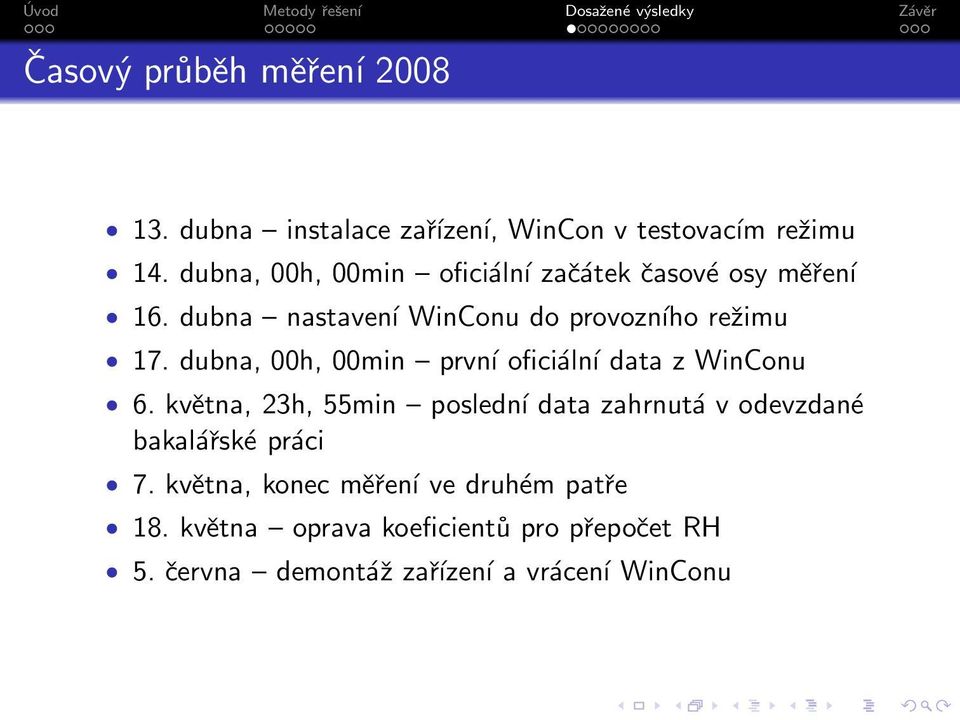 dubna, 00h, 00min první oficiální data z WinConu 6.