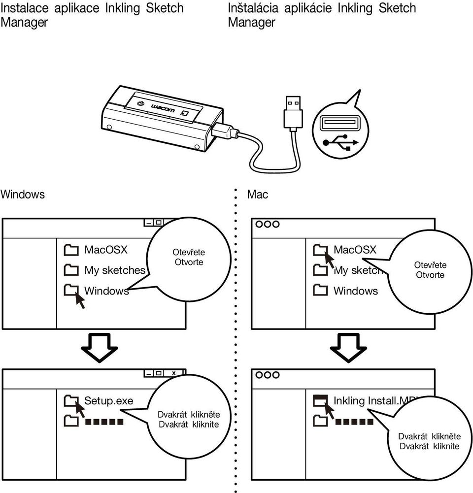 MacOSX My sketches Windows Otevřete Otvorte Setup.
