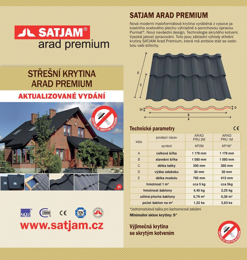 STŘEŠNÍ KRYTINA ARAD PREMIUM AKTUALIZOVANÉ VYDÁNÍ E C 34 B A D www.satjam.