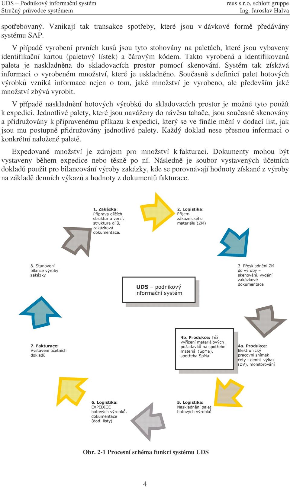 Takto vyrobená a identifikovaná paleta je naskladnna do skladovacích prostor pomocí skenování. Systém tak získává informaci o vyrobeném množství, které je uskladnno.