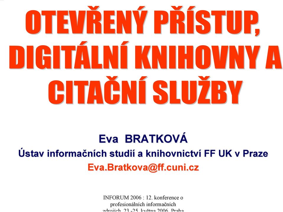knihovnictví FF UK v