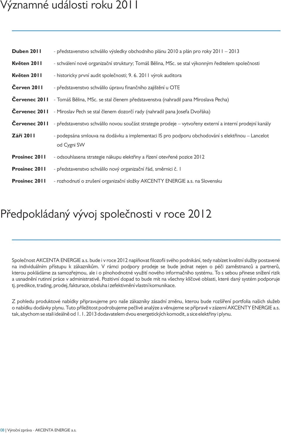 211 výrok auditora - představenstvo schválilo úpravu finančního zajištění u OTE Červenec 211 - Tomáš Bělina, MSc.