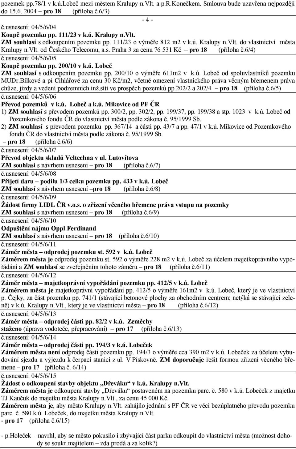 200/10 v k.ú. Lobeč ZM souhlasí s odkoupením pozemku pp. 200/10 o výměře 611m2 v k.ú. Lobeč od spoluvlastníků pozemku MUDr.