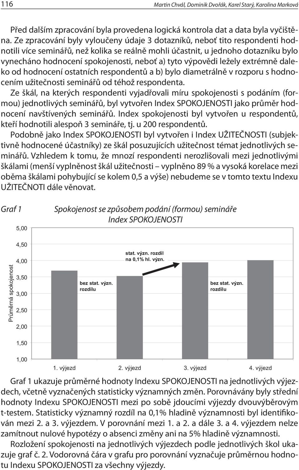 a) tyto výpovědi ležely extrémně daleko od hodnocení ostatních respondentů a b) bylo diametrálně v rozporu s hodnocením užitečnosti seminářů od téhož respondenta.