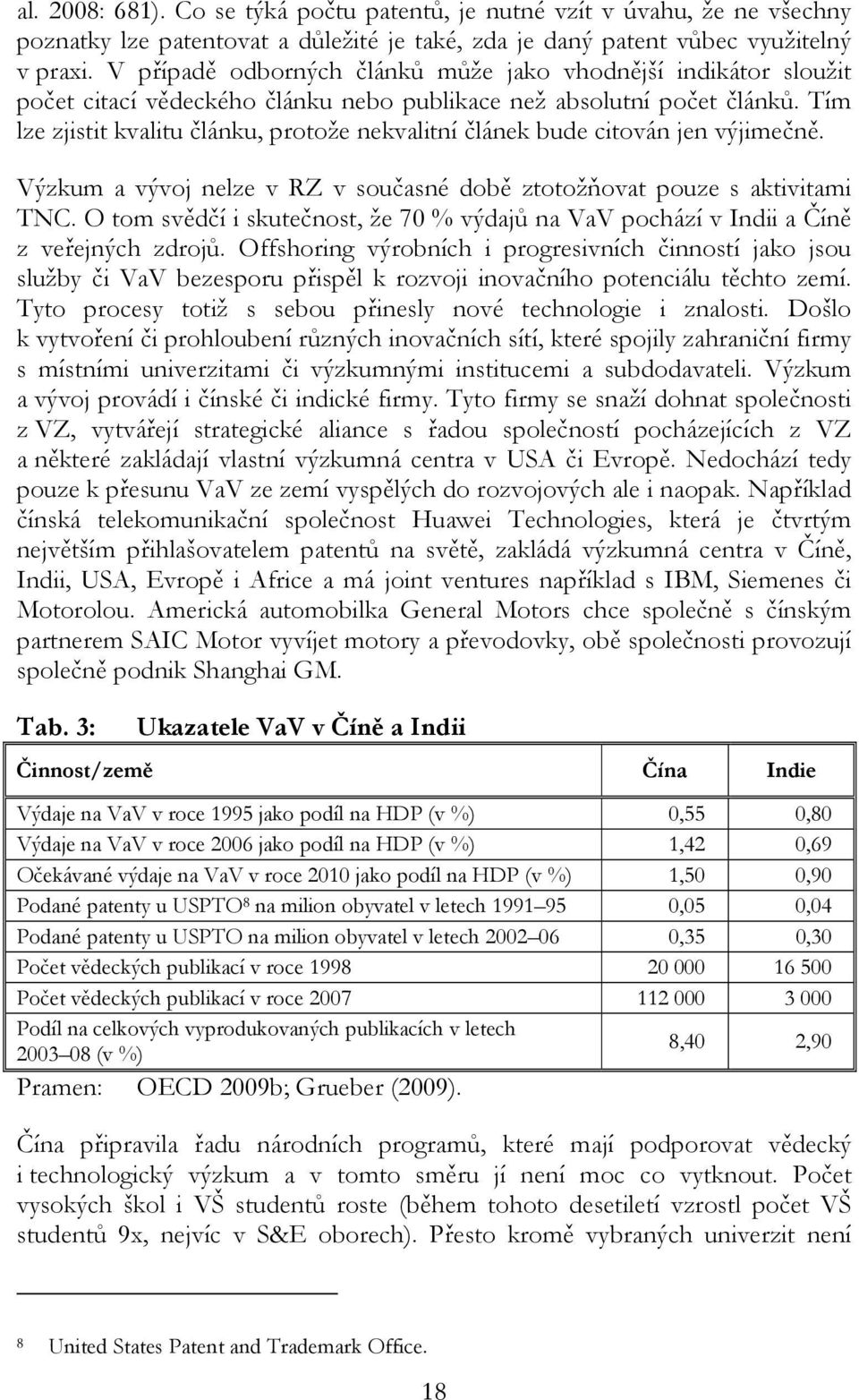 Tím lze zjistit kvalitu článku, protože nekvalitní článek bude citován jen výjimečně. Výzkum a vývoj nelze v RZ v současné době ztotožňovat pouze s aktivitami TNC.